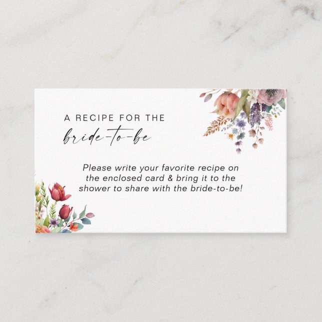 Carte D'accompagnement Recette Fête des mariées florale printemps (Devant)