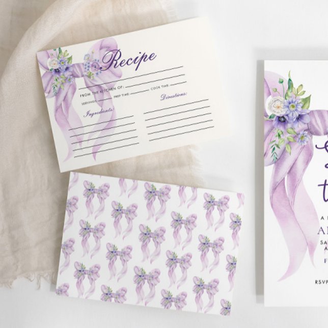 Carte D'accompagnement Recette Fête des mariées Lilac Bow (Créateur téléchargé)