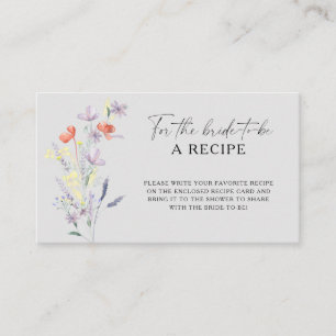 Carte D'accompagnement Recette florale boho pour la future mariée