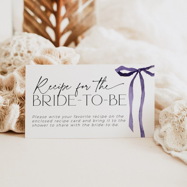Carte D'accompagnement Recette pour la mariée Demande Bow pourpre Jouer l (Créateur téléchargé)