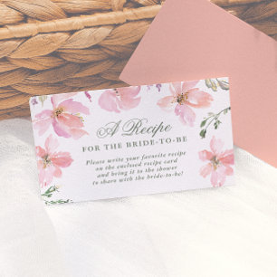 Carte D'accompagnement Recette Pour La Mariée Élégante Florale De Printem