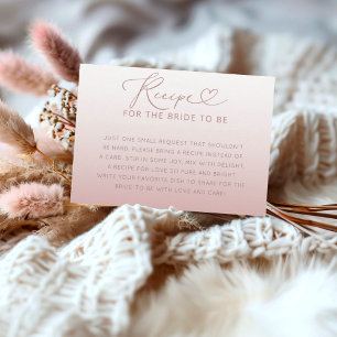 Carte D'accompagnement Recette pour la mariée Rose Or Moderne 