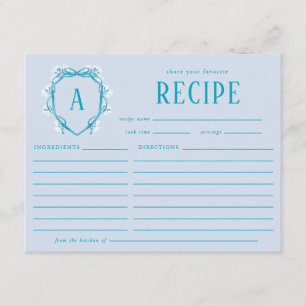 Carte D'accompagnement Recette pour une Baby Shower Something Blue : Cour