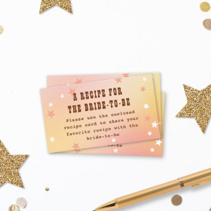 Carte D'accompagnement Recette Western Pretty Peach Stars Fête des mariée