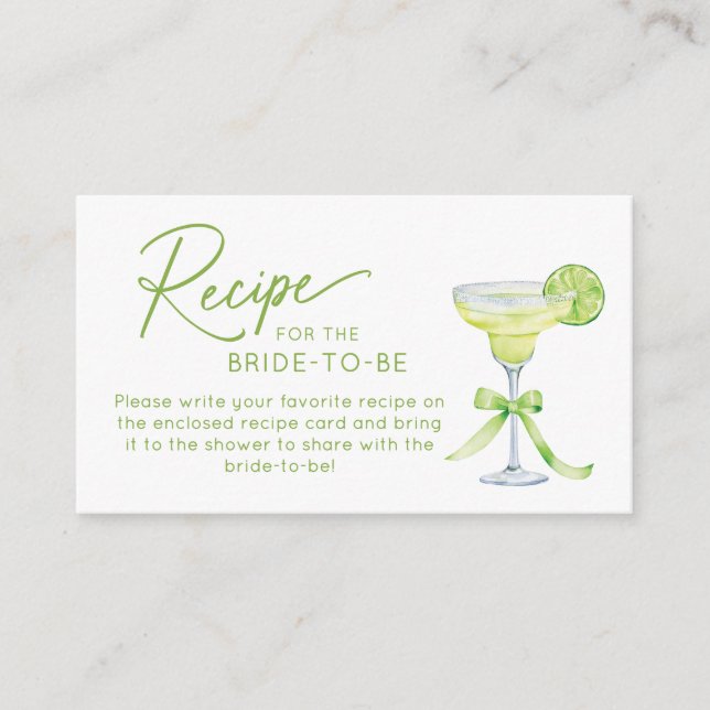 Carte D'accompagnement Recipe for the Bride to Be Enclosure Card (Devant)