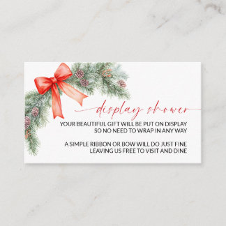 Carte D'accompagnement Red Bow Christmas Display Shower