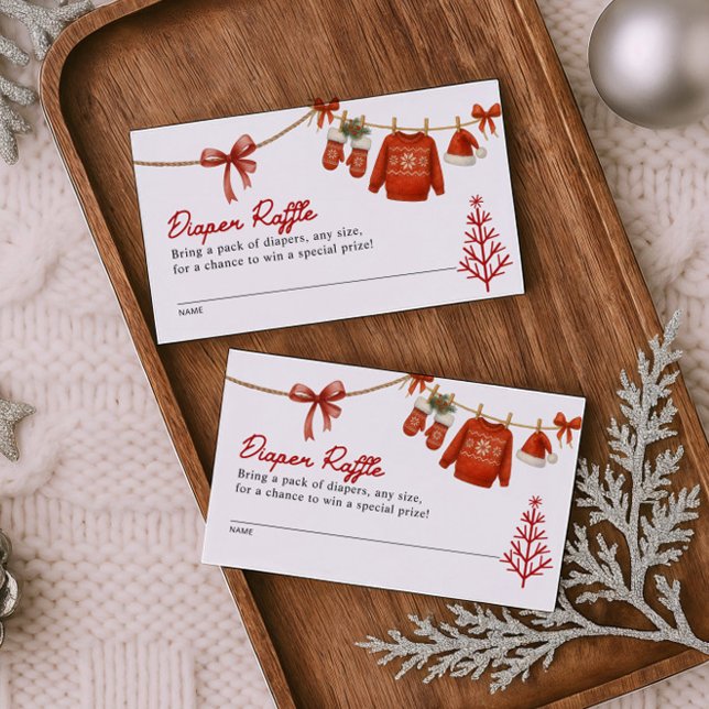 Carte D'accompagnement Red Christmas Diaper Raffle Card  (Créateur téléchargé)