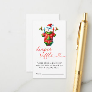 Carte D'accompagnement Red Christmas Père Noël Baby shower Déchets Raffle