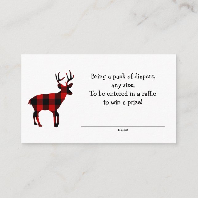 Carte D'accompagnement Red Flannel Buck billets de tombola de couche (Dos)