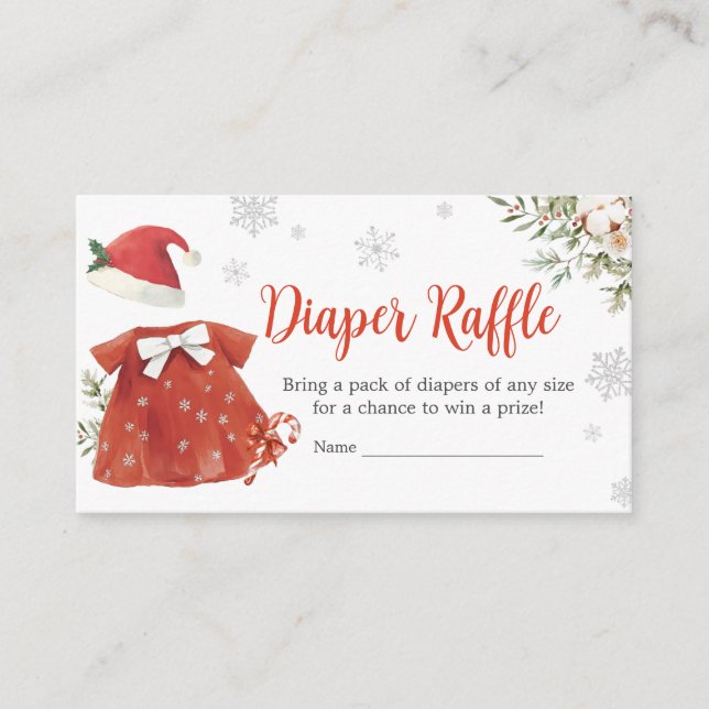 Carte D'accompagnement Red Girl Père Noël Baby shower de Noël Déchets Raf (Devant)