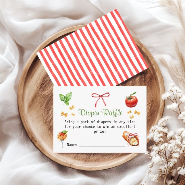 Carte D'accompagnement Red Green Saint Cannoli Baby shower Déchets Raffle (Red and green Holy Cannoli Baby Shower Diaper Raffle)