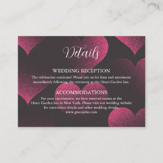 Carte D'accompagnement Red Heart Theme Wedding Details Enclosure Cards