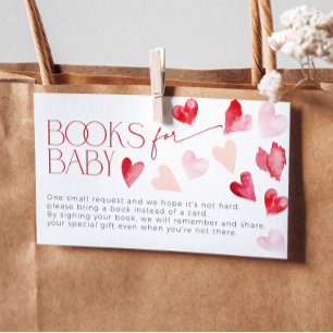 Carte D'accompagnement Red Pink Hearts Valentine Livres pour Baby Request