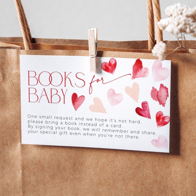 Carte D'accompagnement Red Pink Hearts Valentine Livres pour Baby Request (Créateur téléchargé)