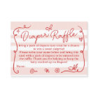 Red Retro Cute Diaper Raffle Lemons Baby shower