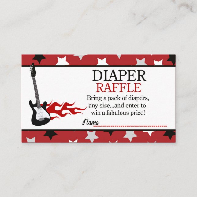 Carte D'accompagnement Red Rock Star Baby shower Déchets Raffle (Devant)