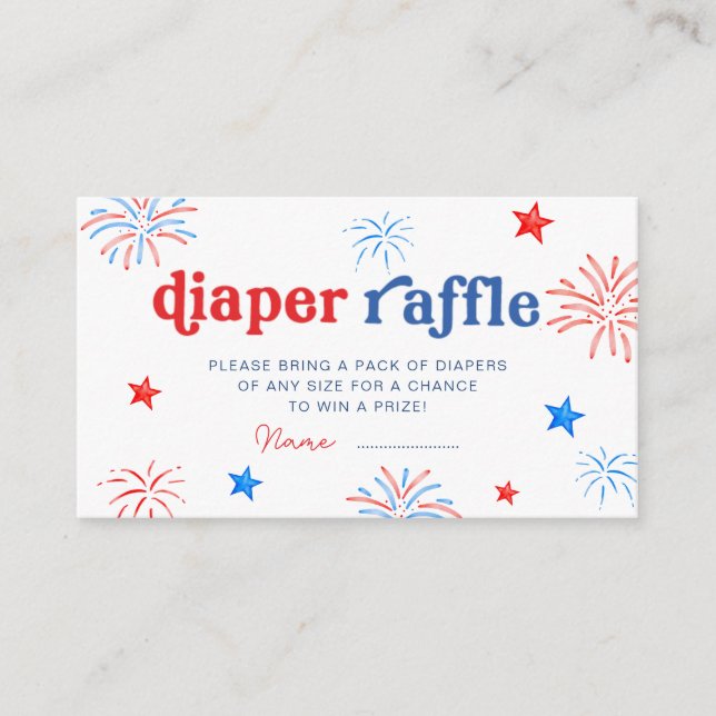 Carte D'accompagnement Red White & 4 juillet Déchets Raffle (Devant)
