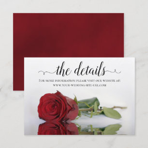 Carte D'accompagnement Reflet Mariage Red Rose Détails Site Web