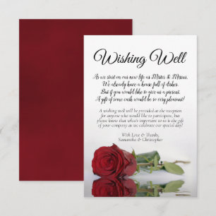 Carte D'accompagnement Reflet Rose rouge Mariage Souhaite bien poème