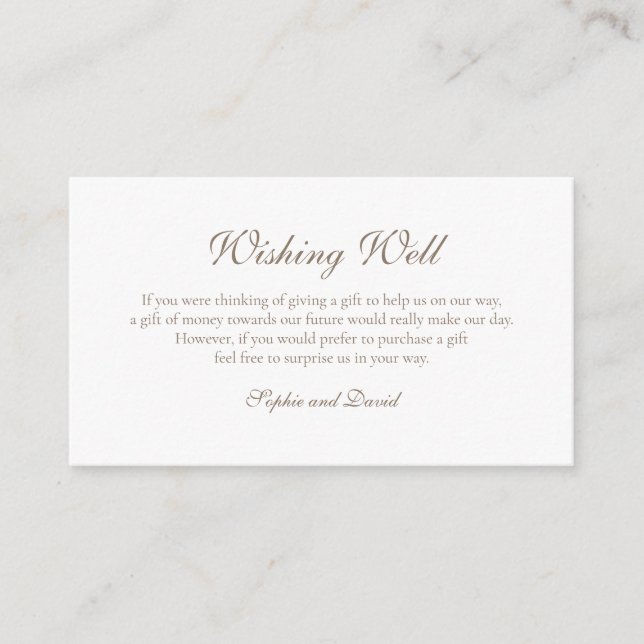 Carte D'accompagnement Regency French Fleur dd Lis Mariage Wishing Well (Devant)