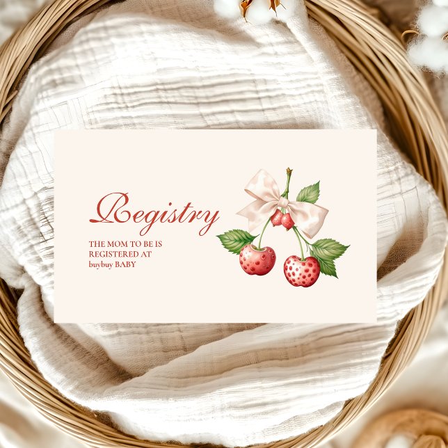 Carte D'accompagnement Registre Baby shower Berry Sweet Coquette (Créateur téléchargé)