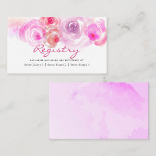 Carte D'accompagnement Registre-cadeau Dusty Rose Roses Aquarelle