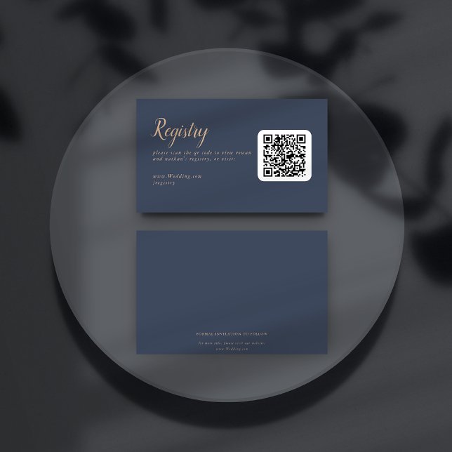 Carte D'accompagnement Registre cadeau Mariage bleu foncé (Créateur téléchargé)