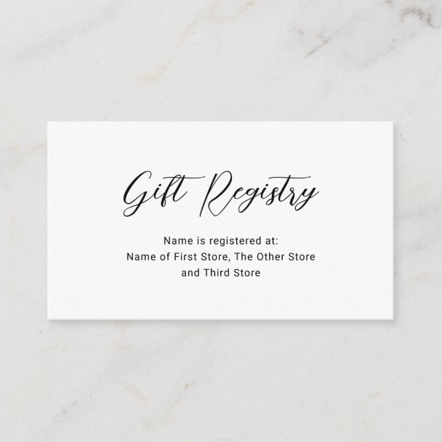 Carte D'accompagnement Registre Cadeau minimal moderne Baby shower simple (Devant)