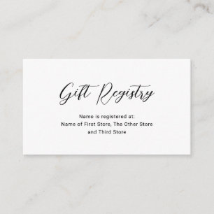 Carte D'accompagnement Registre Cadeau minimal moderne Baby shower simple