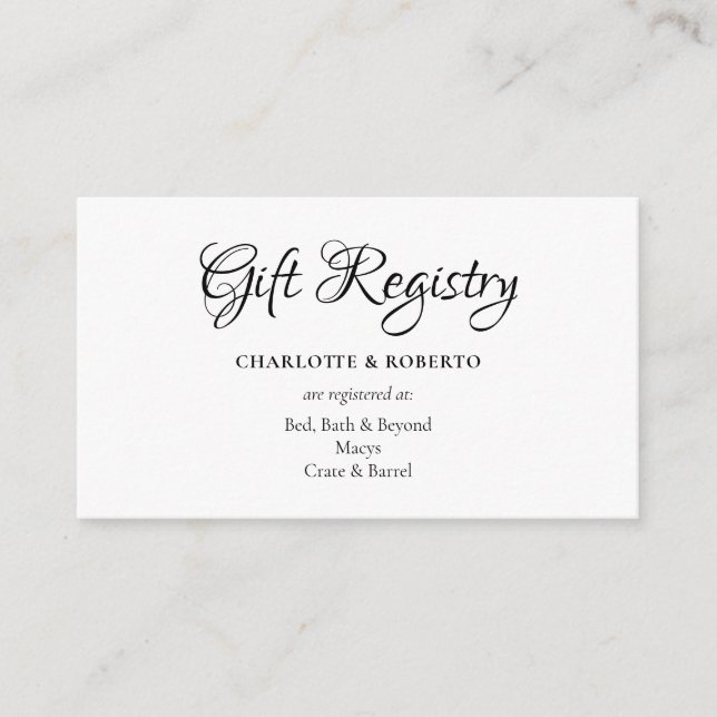 Carte D'accompagnement Registre Cadeau Simple Chic Mariage Marocain (Devant)