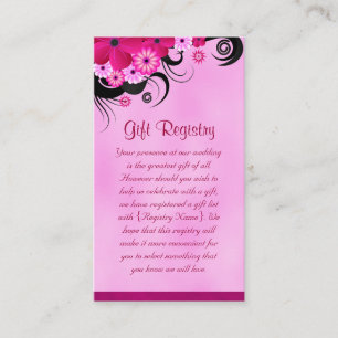 Carte D'accompagnement Registre Cadeaux Fuchsia Hibiscus Mini Mariage