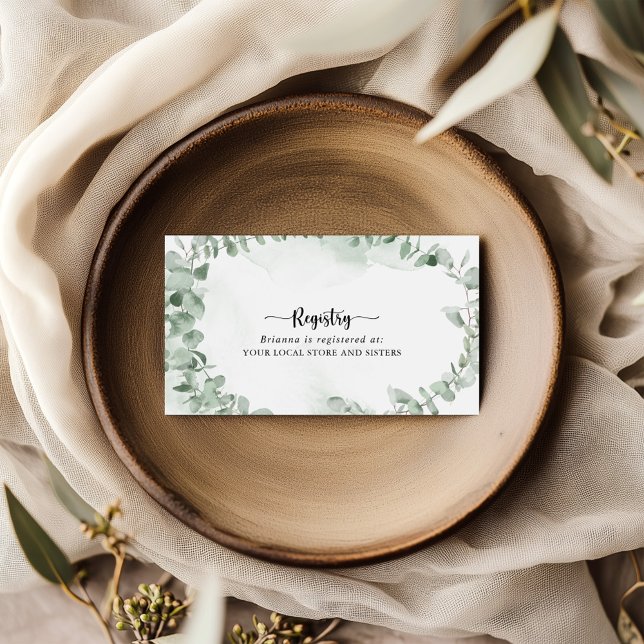 Carte D'accompagnement Registre Cadeaux Mariage classique Eucalyptus Foli (Créateur téléchargé)