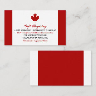 Carte D'accompagnement Registre canadien des cadeaux de Mariages de drape