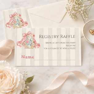 Carte D'accompagnement Registre de Baby Shower Fille Mahjong Carreau de C
