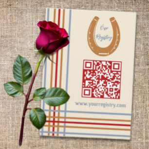 Carte D'accompagnement Registre de Baby shower Rustic Western Horseshoe