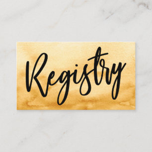Carte D'accompagnement Registre de Cadeaux à l'Aquarelle Jaune en Écritur
