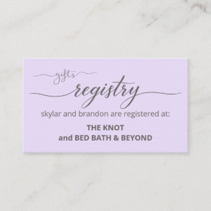 Carte D'accompagnement Registre de cadeaux de douche de mariage élégant b
