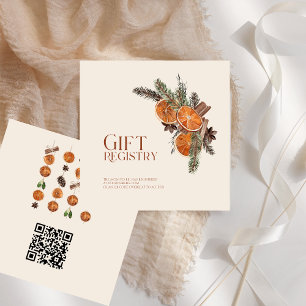 Carte D'accompagnement Registre de cadeaux de Noël avec code QR Orange ca