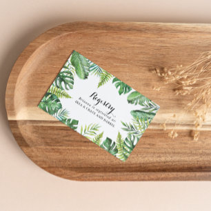 Carte D'accompagnement Registre de cadeaux des Mariages verts tropicaux d