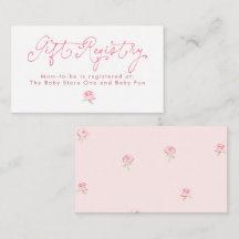 Registre de cadeaux floral rose minimaliste fantai