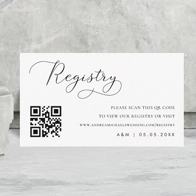 Carte D'accompagnement Registre de cadeaux Mariage de code Qr de script c (Créateur téléchargé)