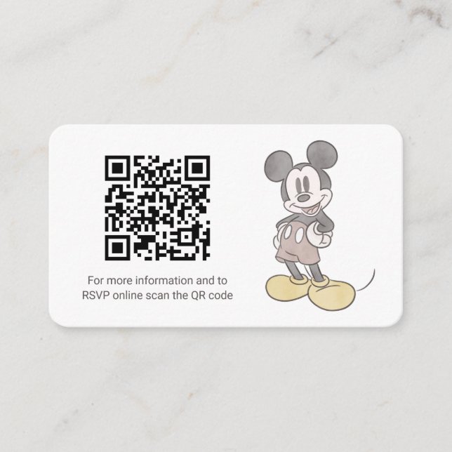 Carte D'accompagnement Registre de cadeaux Mickey Baby shower Souris (Devant)