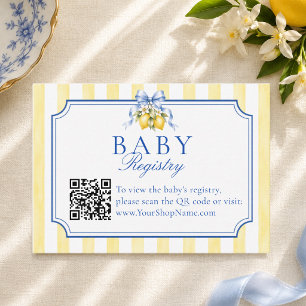 Carte D'accompagnement Registre de code QR Ciao Baby Lemon Shower