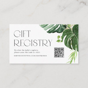 Carte D'accompagnement Registre de code QR de Baby shower Feuille Monster