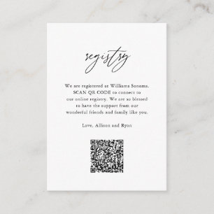 Carte D'accompagnement Registre de code QR du Mariage de calligraphie élé