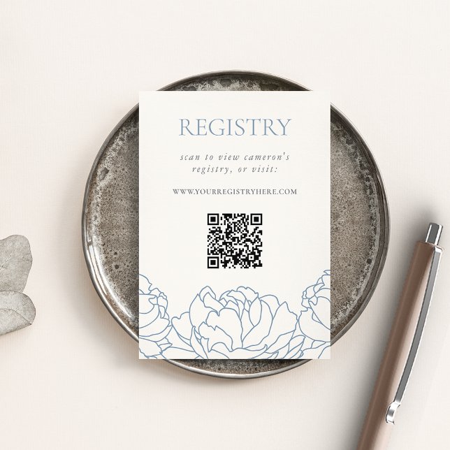 Carte D'accompagnement Registre de Fête des mariées de pivoine florale bl (Créateur téléchargé)