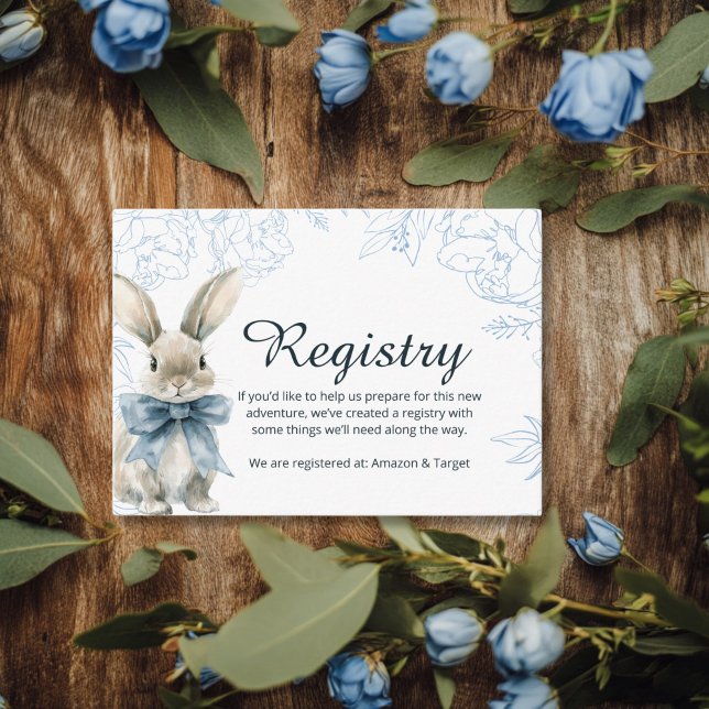 Carte D'accompagnement Registre de lapin de baby shower (Créateur téléchargé)