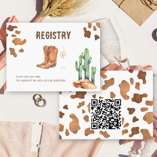 Carte D'accompagnement Registre de liste de mariage au code QR occidental