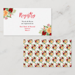 Carte D'accompagnement Registre de mariage aux roses florales romantiques