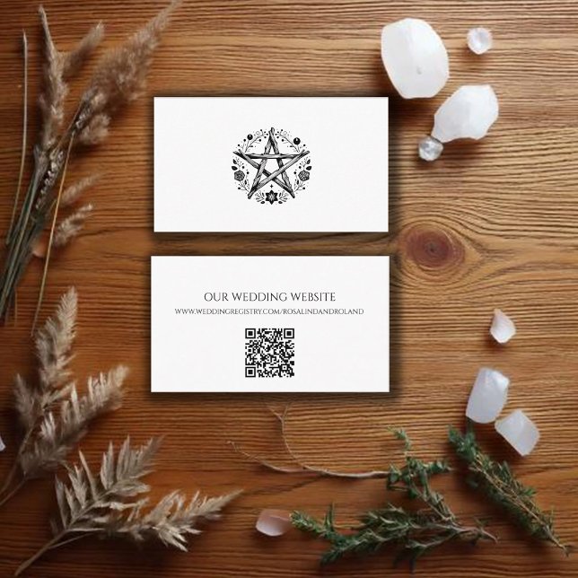 Carte D'accompagnement Registre de mariage Code QR Romantique Païen Wicca (Créateur téléchargé)
